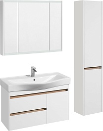 Акватон Мебель для ванной Нортон 100 белая/дуб эндгрейн – фотография-2